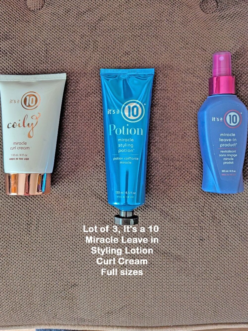 Lot of all 3, It's a 10 Miracle Leave in, Styling Lotion, Curl Cream, Full sizes